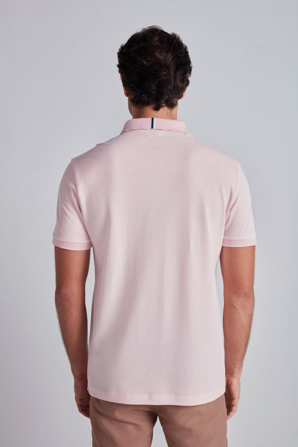 Camisa Polo Piquet Slim Fit - Rosa