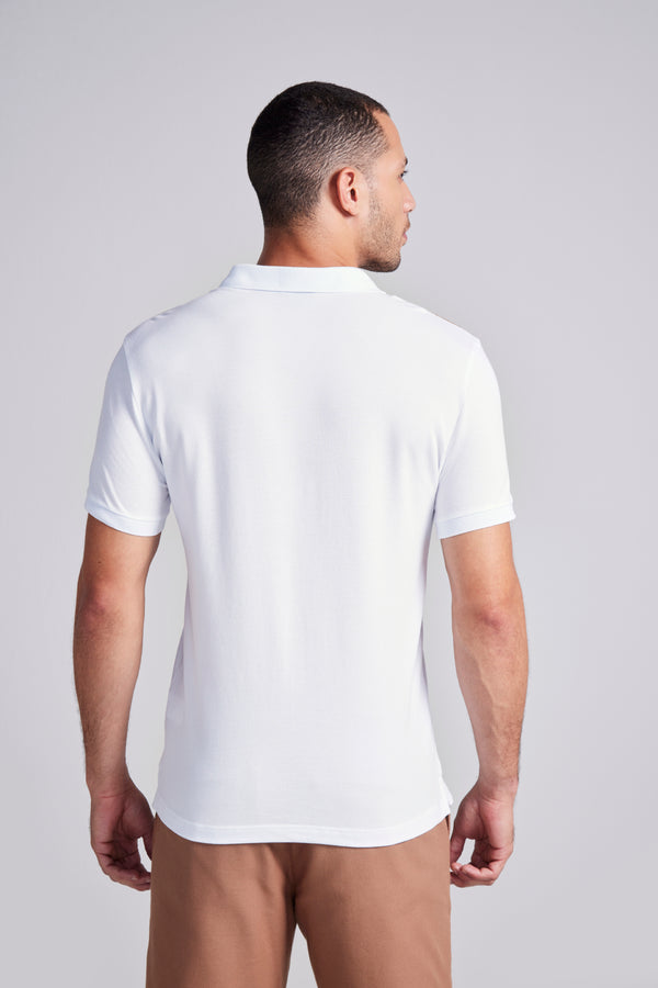 Camisa Polo Piquet Slim Fit - Branco