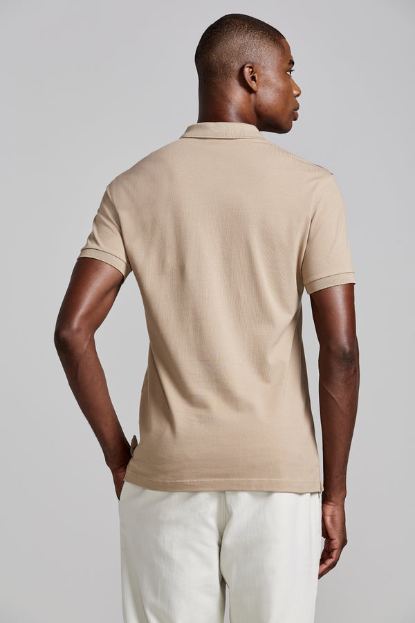 Camisa Polo Piquet Slim Fit - Marrom