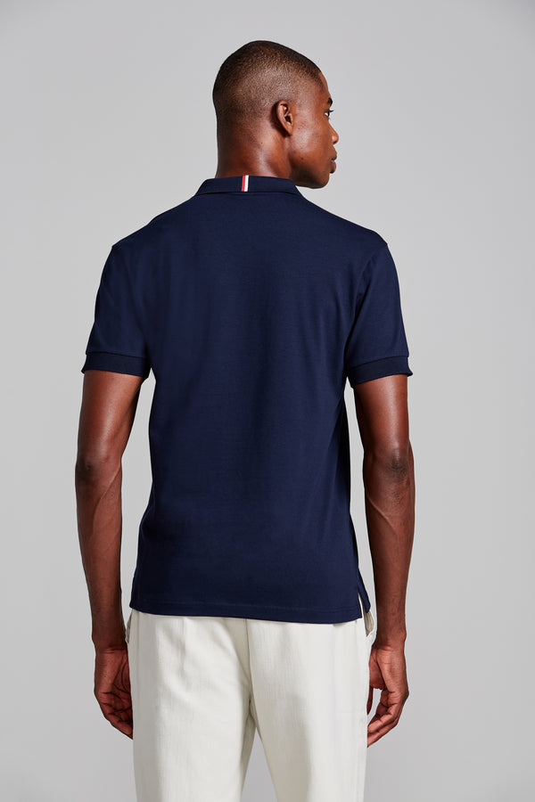 Camisa Polo Malha Slim Fit - Azul Marinho