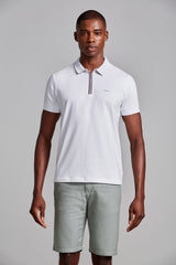 Camisa Polo Malha Slim Fit - Branco
