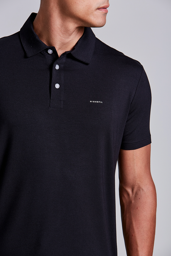 Camisa Polo Slim Fit - Preto