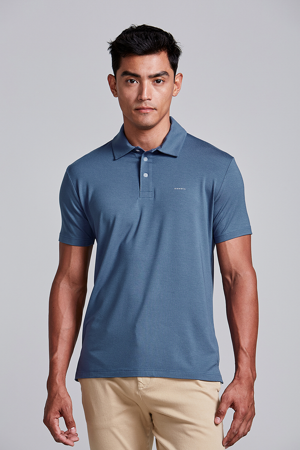 Camisa Polo Slim Fit - Azul