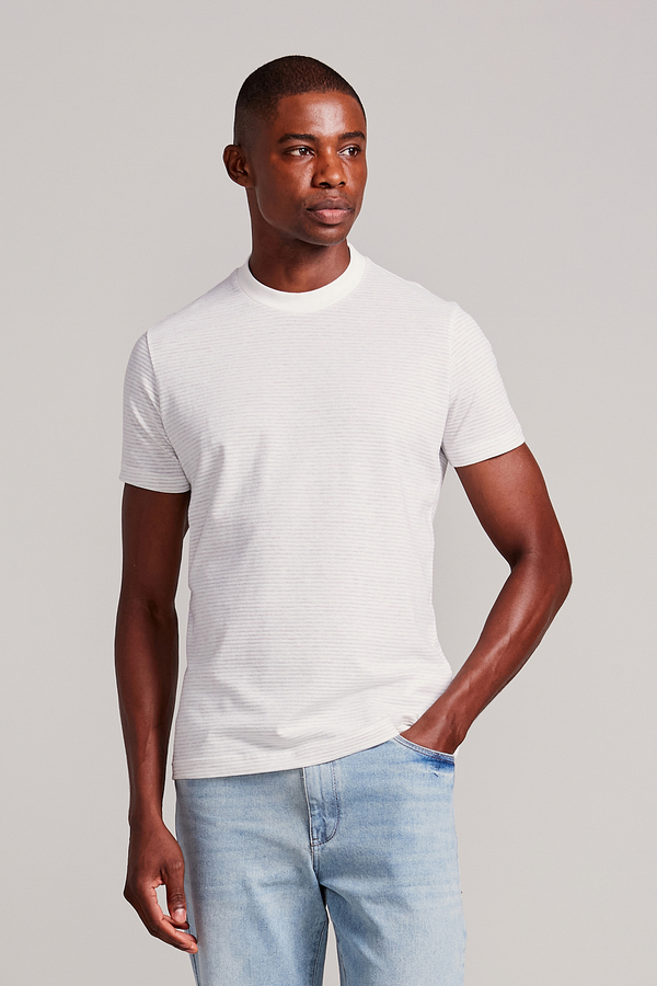 Camiseta Malha Slim Fit - Cinza