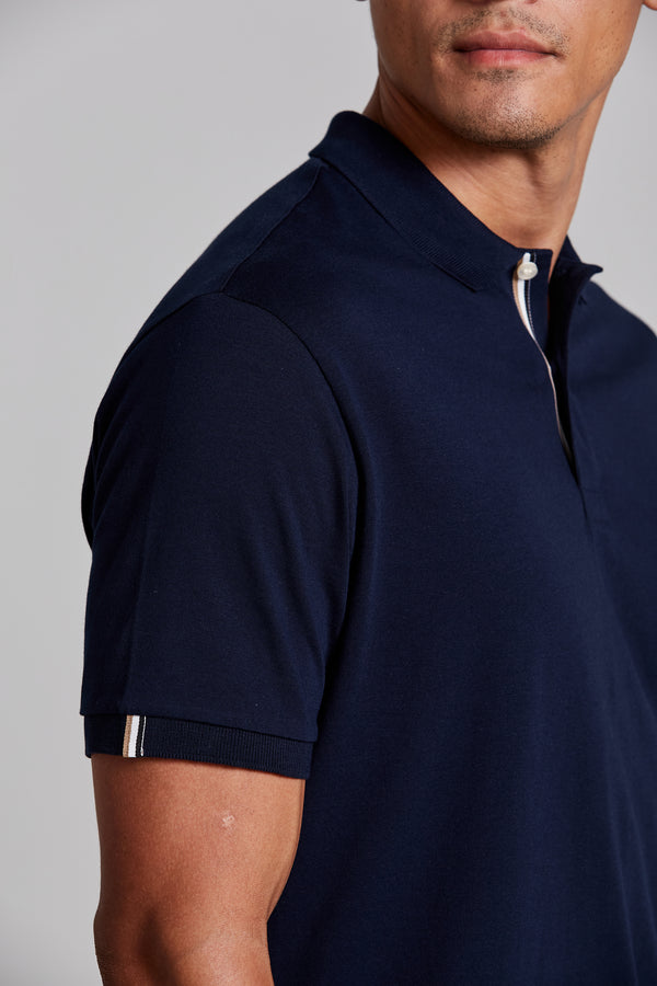 Camisa Polo Malha Comfort - Azul Marinho