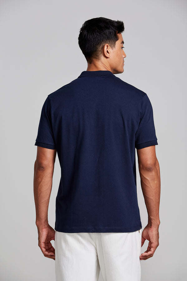 Camisa Polo Malha Comfort - Azul Marinho
