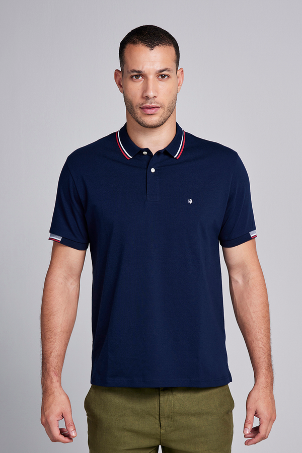 Camisa Polo Malha Comfort - Azul Marinho