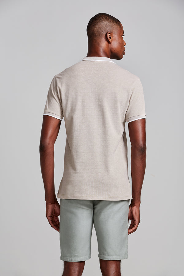 Camisa Polo Piquet Slim Fit - Marrom