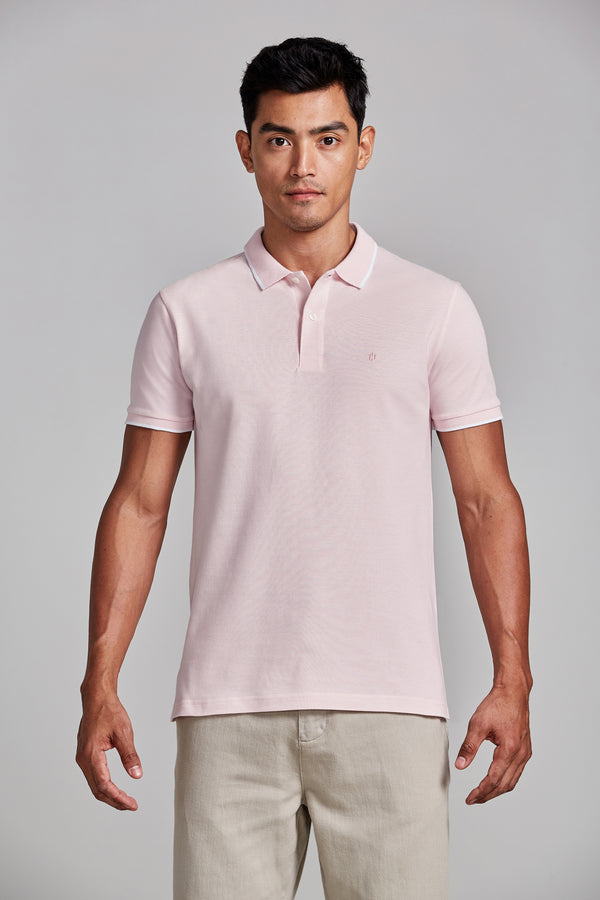 Camisa Polo Piquet Slim Fit - Rosa