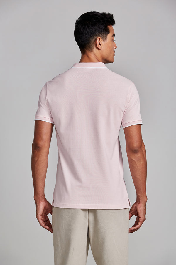 Camisa Polo Piquet Slim Fit - Rosa