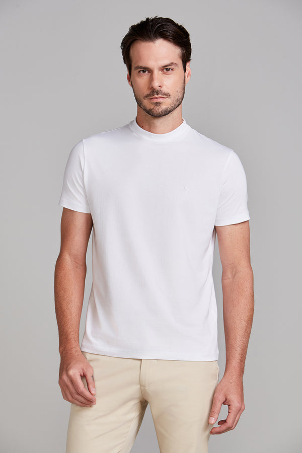 Camiseta Malha Slim Fit - Branco