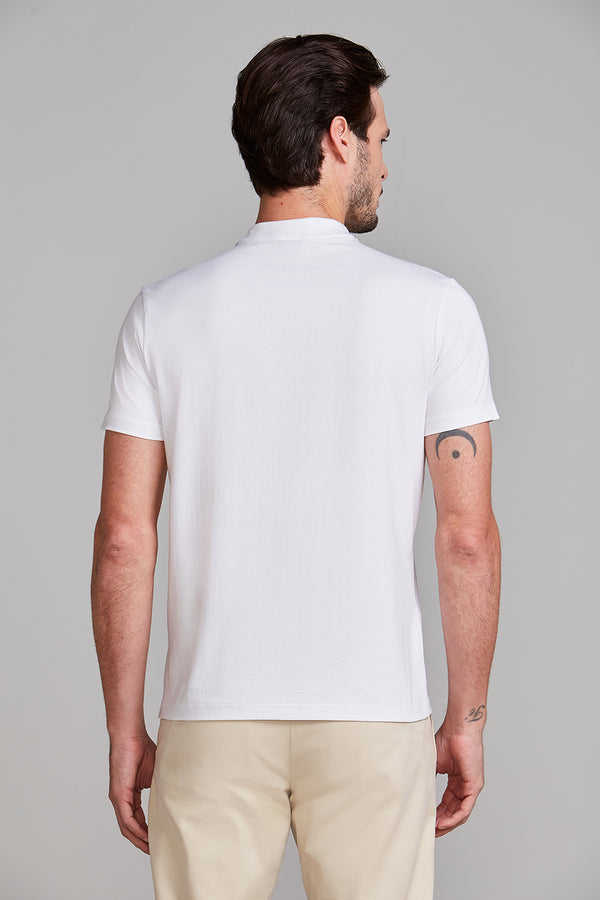 Camiseta Malha Slim Fit - Branco