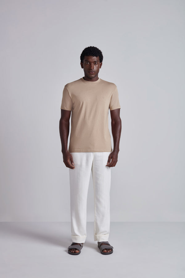 Camiseta Malha Slim Fit - Marrom