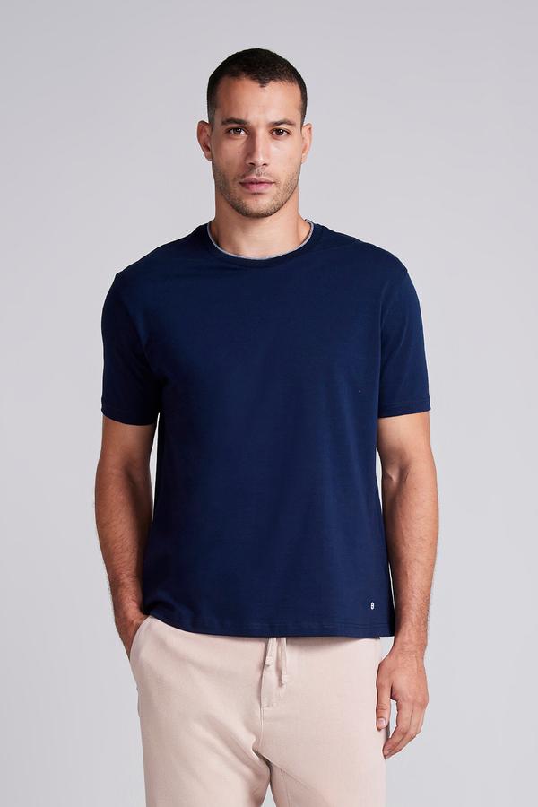 Camiseta Malha Comfort - Azul Marinho
