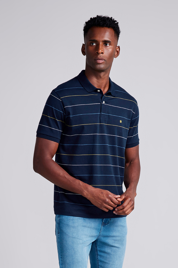 Camisa Polo Malha Comfort - Azul Marinho