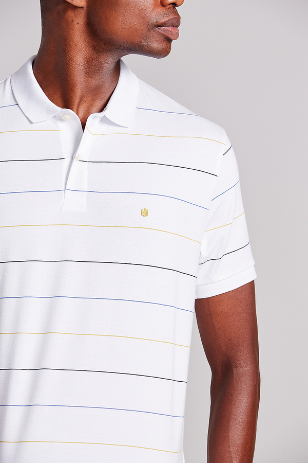 Camisa Polo Malha Comfort - Branco