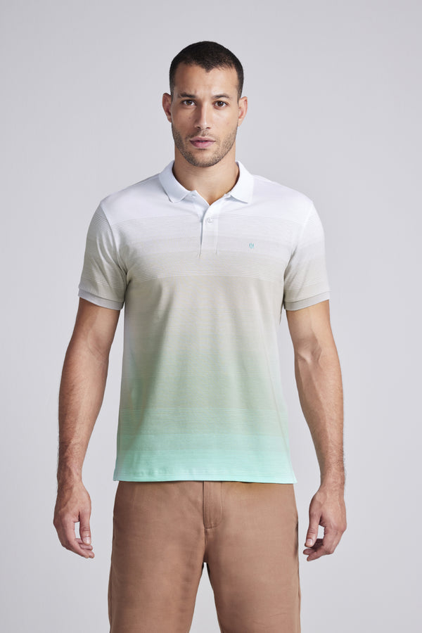 Camisa Polo Malha Slim Fit - Branco