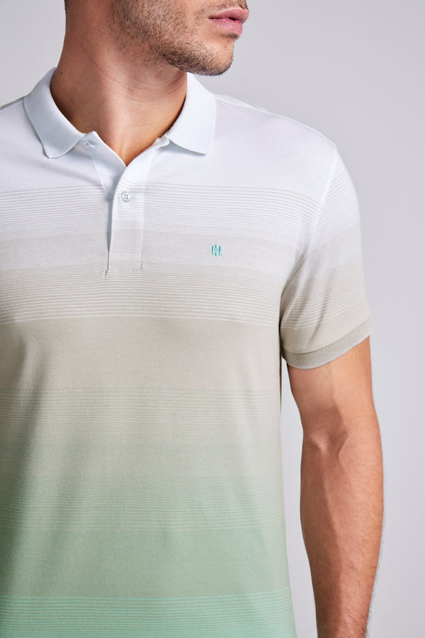 Camisa Polo Malha Slim Fit - Branco