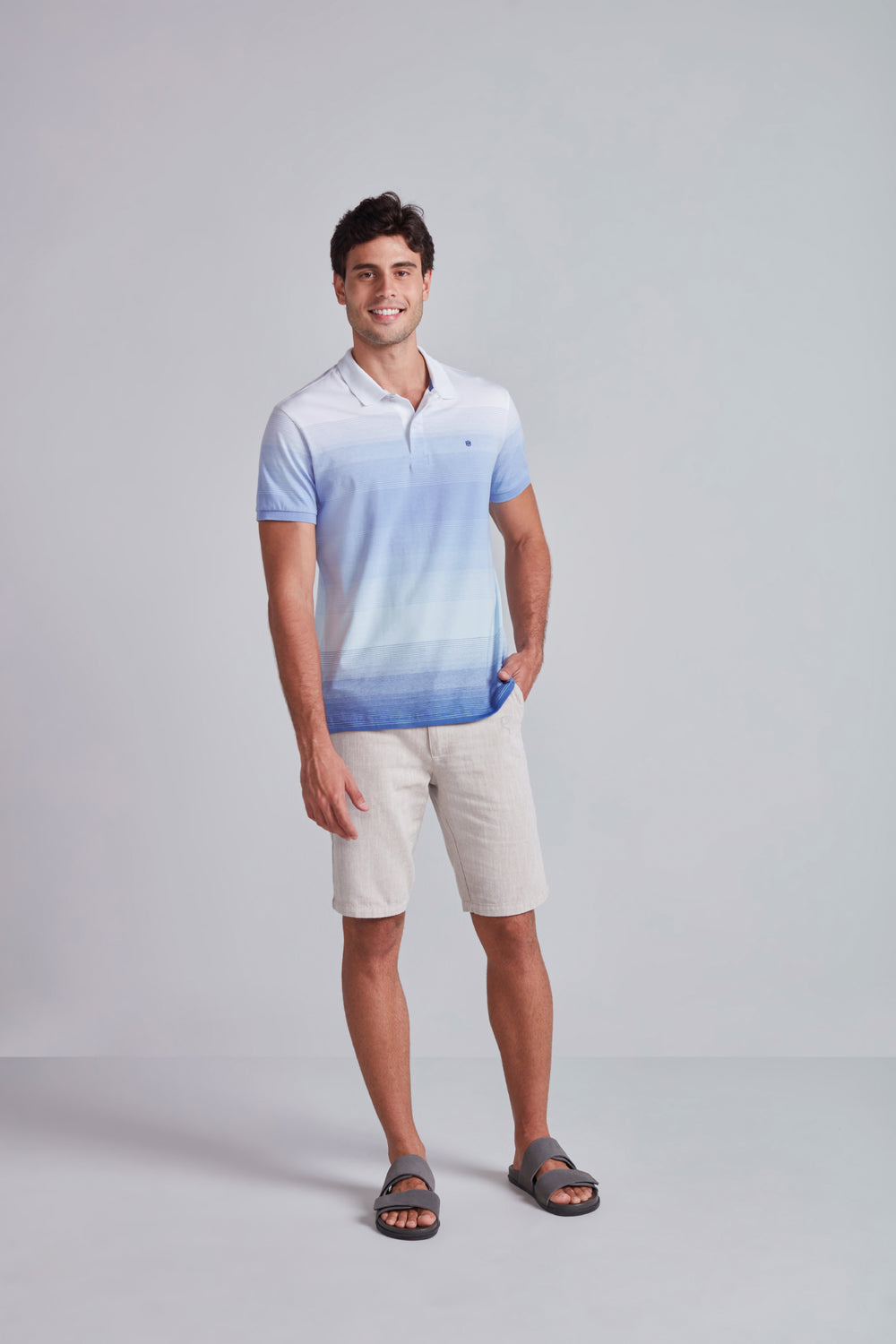Camisa Polo Malha Slim Fit