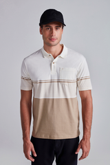 Camisa Polo com Bolso Malha Comfort - Bege