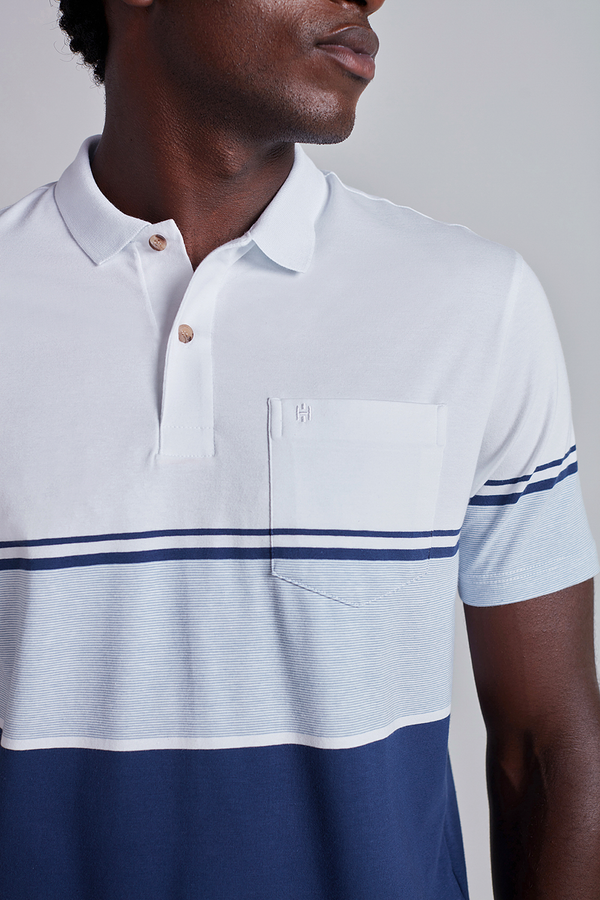Camisa Polo com Bolso Malha Comfort - Branco