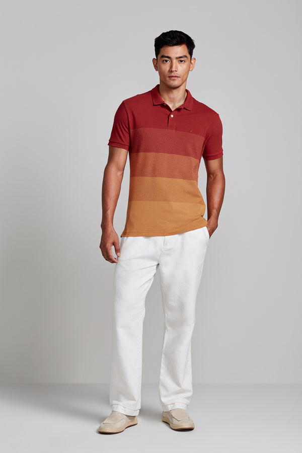Camisa Polo Piquet Slim Fit - Vermelho