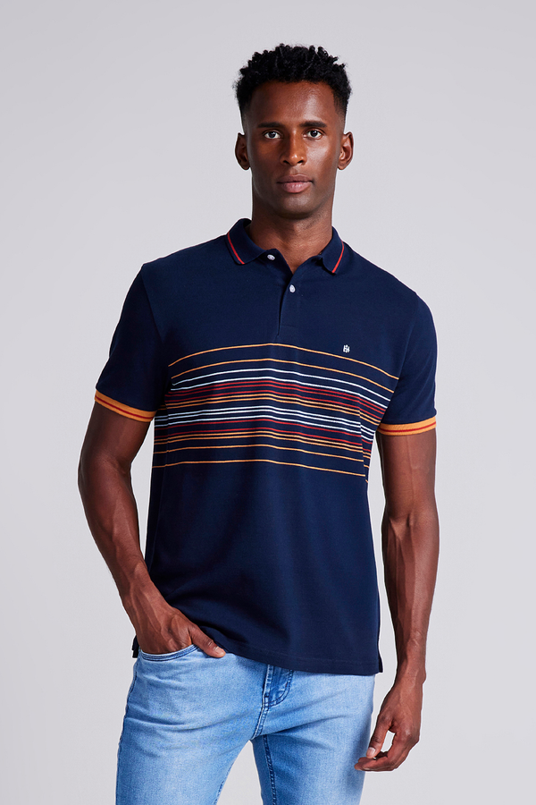 Camisa Polo Piquet Comfort - Azul Marinho