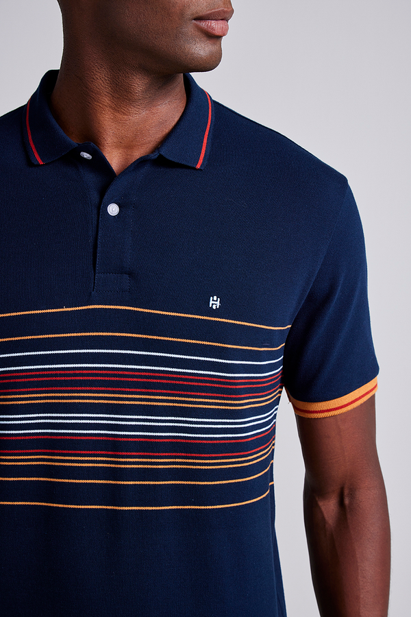 Camisa Polo Piquet Comfort - Azul Marinho