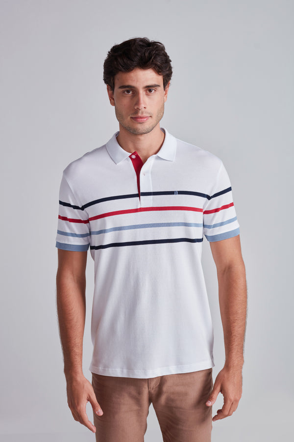 Camisa Polo Piquet Slim Fit - Branco