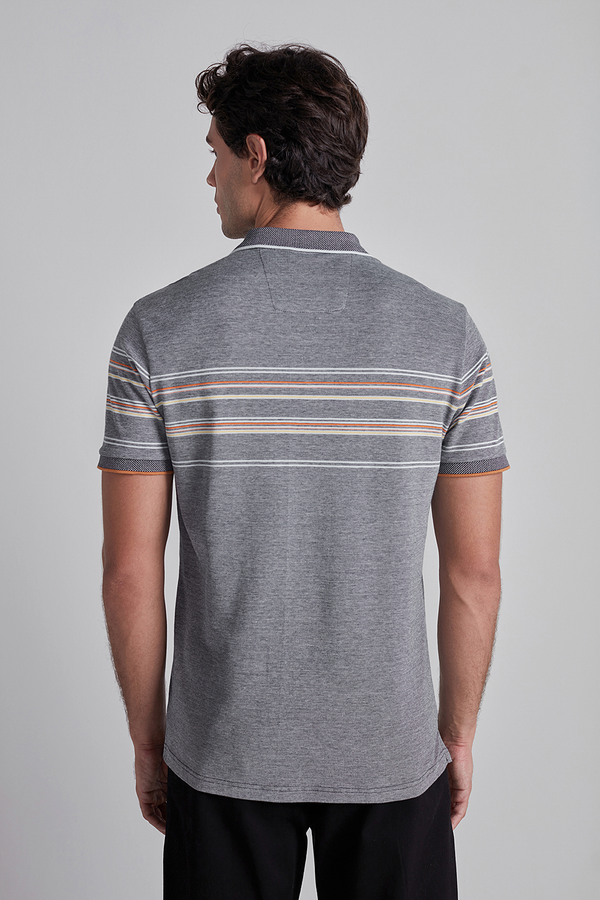 Camisa Polo Piquet Slim Fit - Azul Marinho