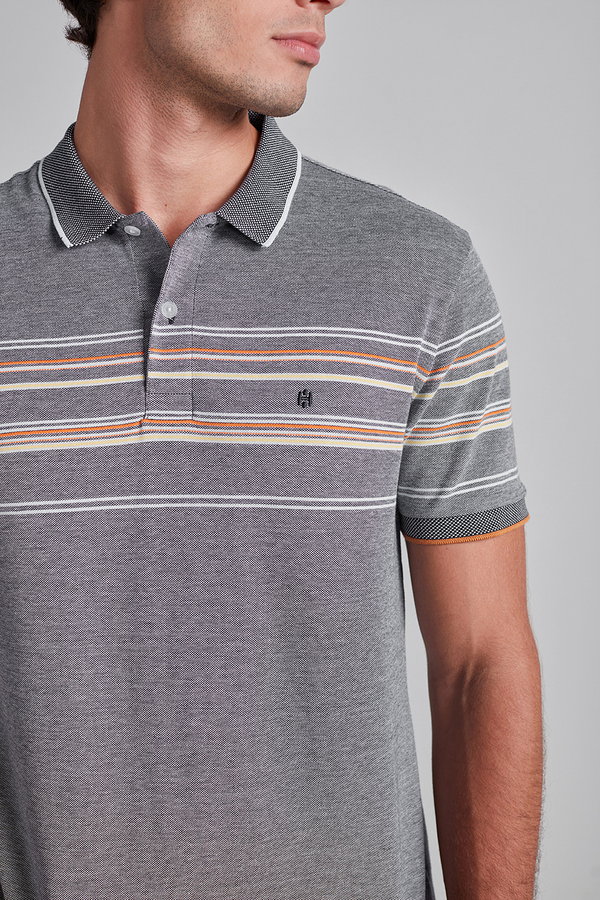 Camisa Polo Piquet Slim Fit - Azul Marinho