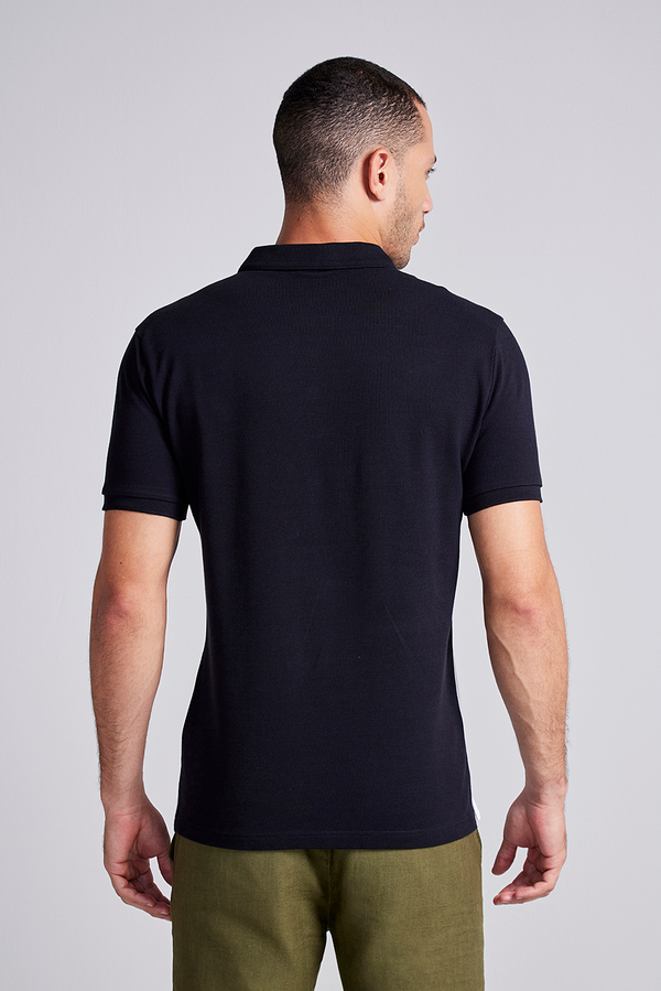 Camisa Polo Piquet Slim Fit - Preto