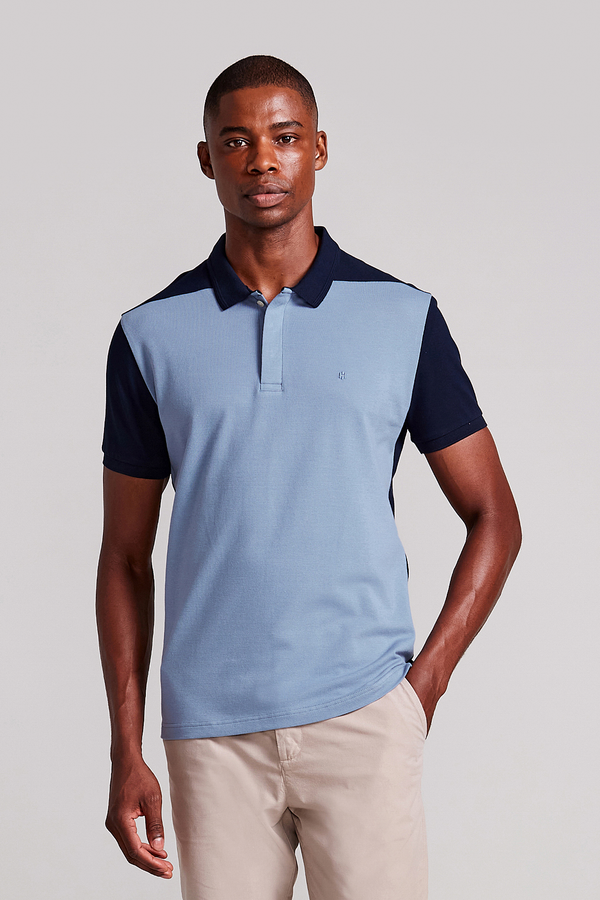 Camisa Polo Piquet Slim Fit - Azul Marinho