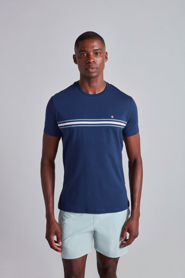 Camiseta Malha Slim Fit - Azul