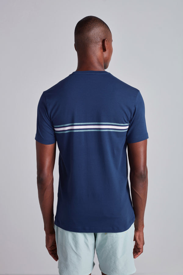 Camiseta Malha Slim Fit - Azul