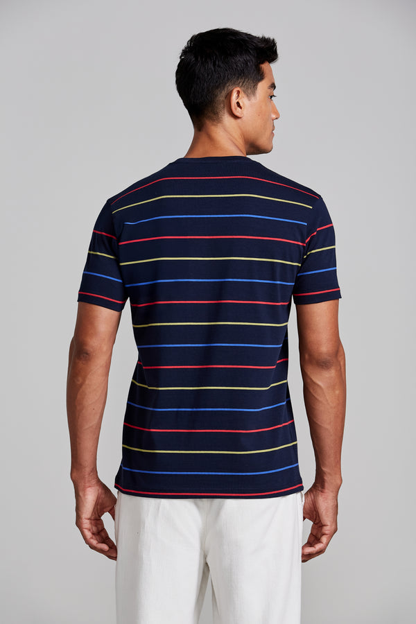 Camiseta Malha Slim Fit - Azul Marinho