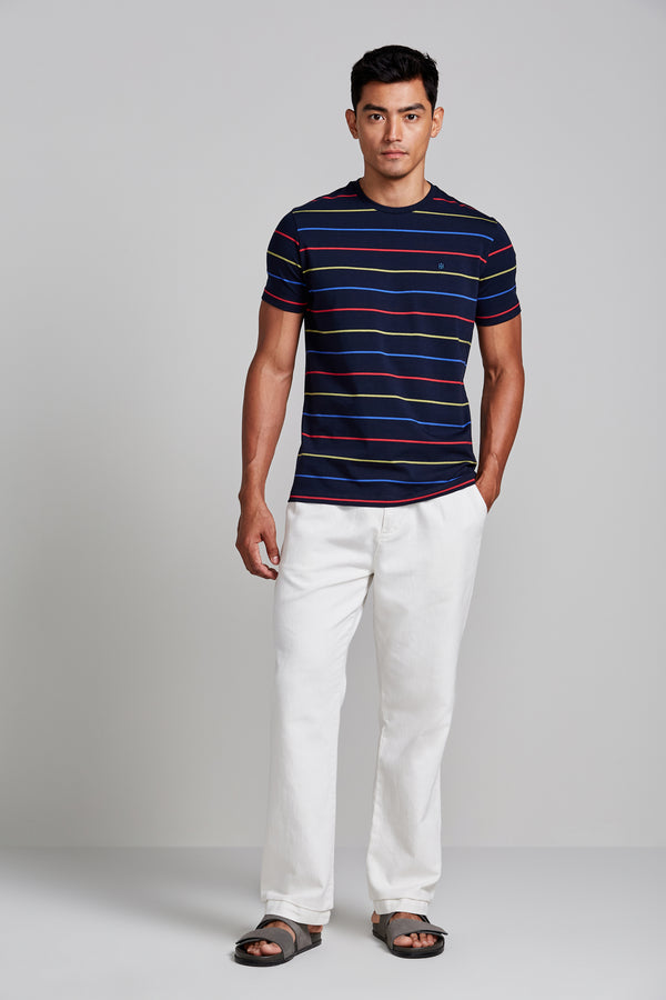 Camiseta Malha Slim Fit - Azul Marinho