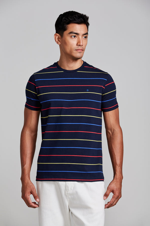 Camiseta Malha Slim Fit - Azul Marinho