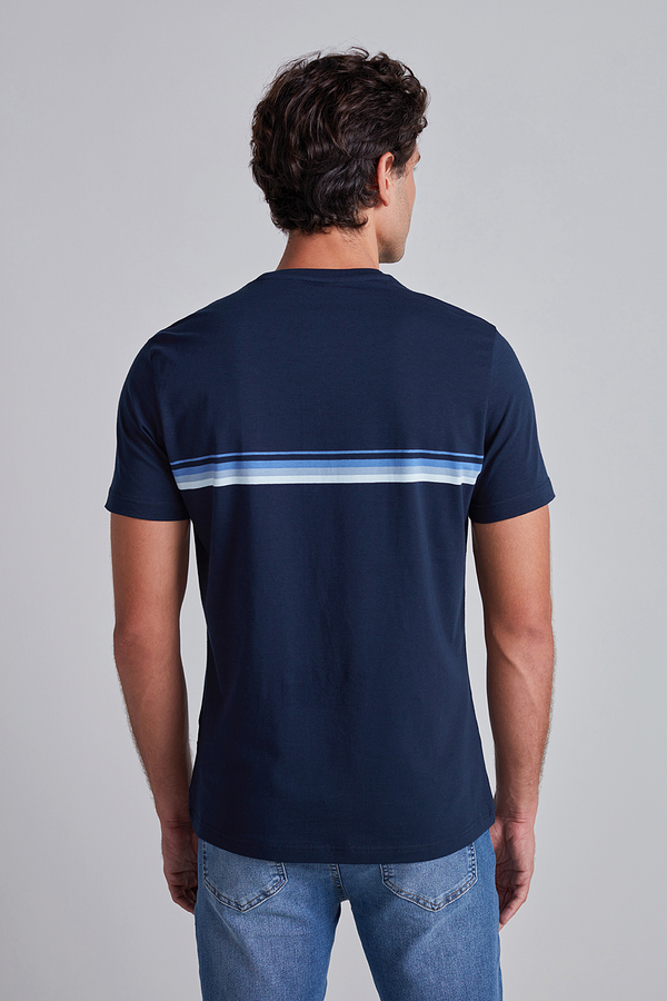 Camiseta Malha Slim Fit - Azul Marinho