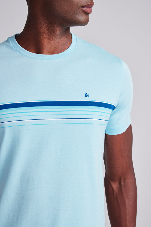 Camiseta Malha Slim Fit - Azul