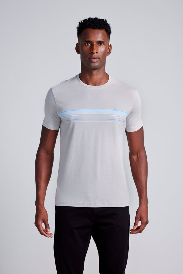 Camiseta Malha Slim Fit - Cinza