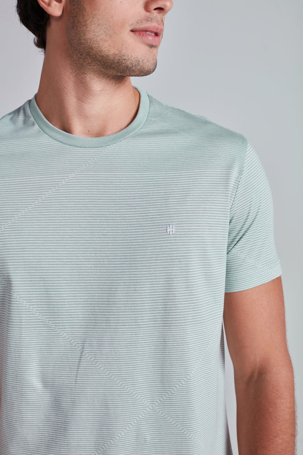 Camiseta Jacquard Slim Fit - Verde