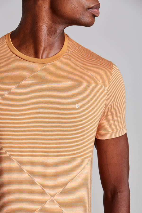 Camiseta Jacquard Slim Fit - Marrom