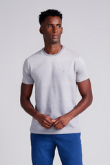 Camiseta Jacquard Slim Fit - Cinza