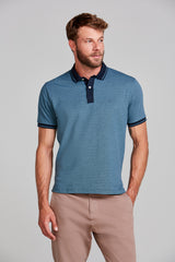Camisa Polo Jacquard Comfort - Azul