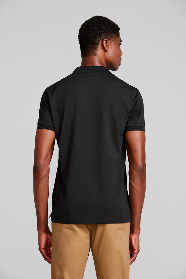 Camisa Polo Malha Slim Fit - Preto