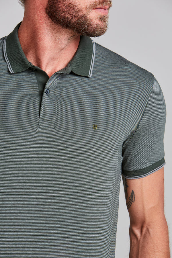 Camisa Polo Malha Slim Fit - Verde