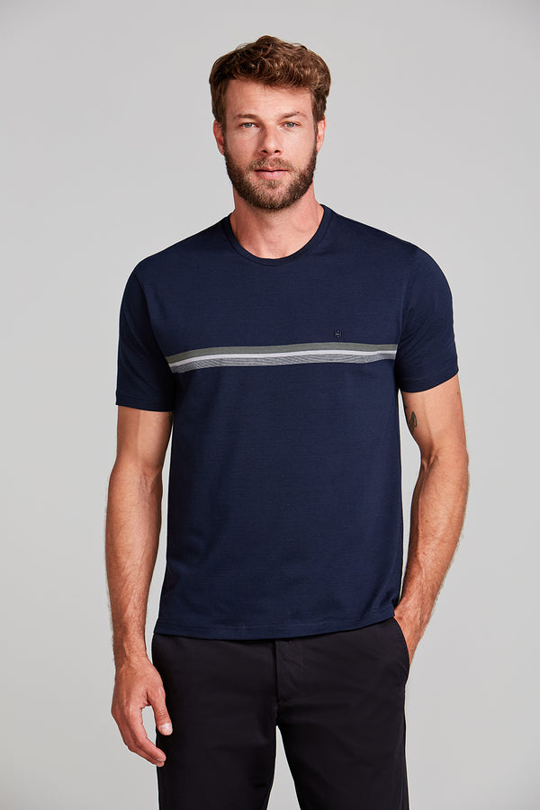 Camiseta Malha Comfort - Azul Marinho