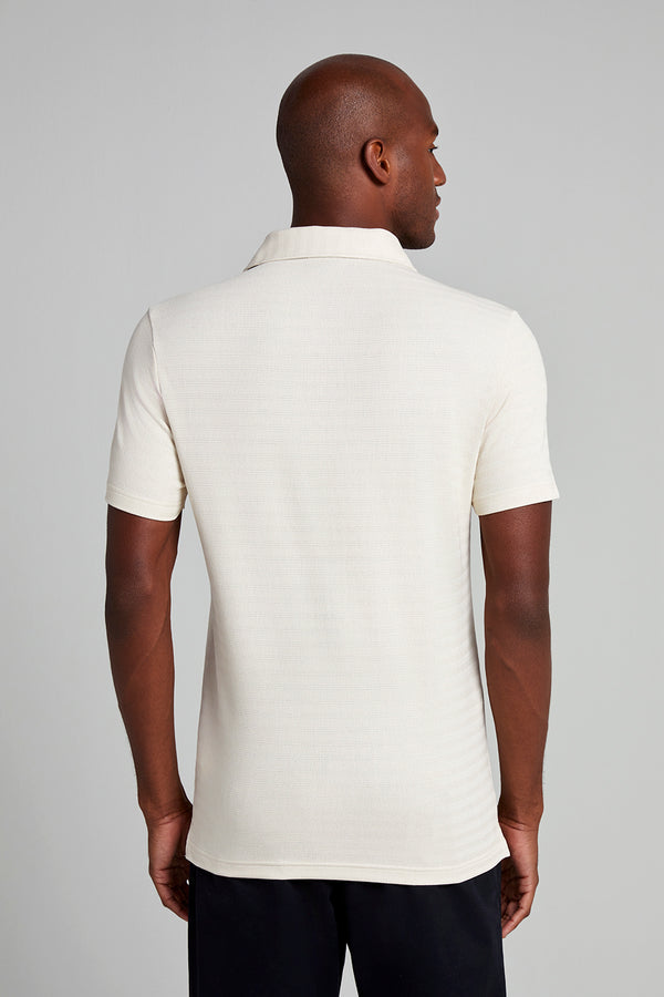 Camisa Polo Texturizada Slim Fit - Bege