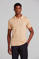 Camisa Polo Texturizada Slim Fit - Khaki